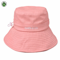 Chapeau Bob Sportif Personnalisé Style Punk avec Logo, en Coton Sergé Rose, Doublure en Satin, Sangle Mentonnière Réglable, Protection Solaire Totale