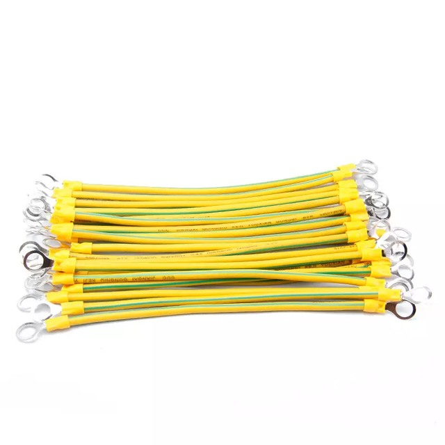Factory Lower price custom 6.3mm terminal connector with yellow / green wire harness
