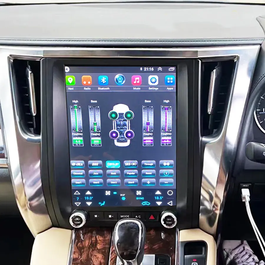 Tesla Bildschirm GPS Carplay Multimedia 12,1 Zoll Android 13 Auto Video Player Für Toyota Alphard 30 2015-2019 Radio VELLFIRE Stereo