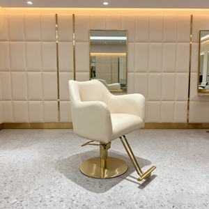 K High-End Vintage Men's Barbershop Chair <b>Synthetic</b> <b>Leather</b> Hair Cutting Salon Chair with Oil Head for Professional Hair Salon - Product Image 1
