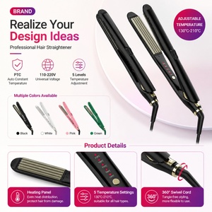 Torlin Plancha Estilizadora Zigzag de Cerámica con Calentamiento Rápido PTC, Marca Privada, para Todo Tipo de Cabello, Venta al por Mayor, Rizador y Voluminizador - Product Image 2