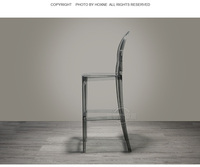 Chaise de bar en acrylique transparente, tabouret simple et moderne, de couleur noir, pour le bureau, 1 pièce