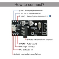 Modul MP3 3.7V 5.3 Wireless dengan Output dan Soket Earphone Berkabel