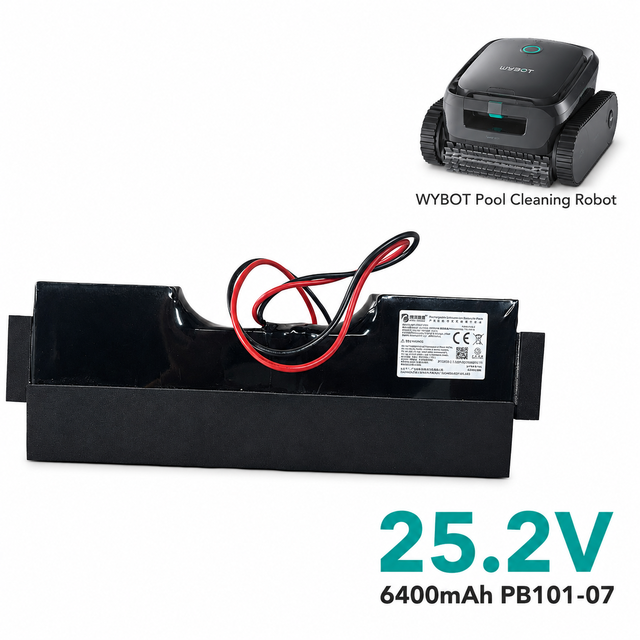PB101-07 6400mAh Battery Pack for WYBOT 3315 S1 WY200 Pool Robot 25.2V 7S2P Rechargeable Li-ion Replacement Longer Runtime