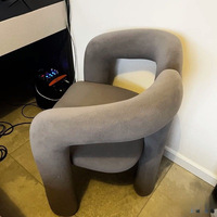 Chaises de salle à manger modernes et minimalistes en métal avec accoudoirs rembourrés doux pour la maison, les salons de manucure et les salles à manger