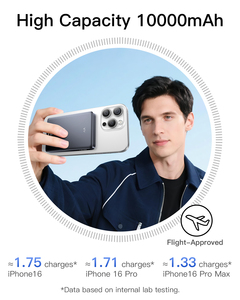 แบตเตอรี่สำรองแม่เหล็ก Qi2 สำหรับอุปกรณ์อิเล็<span class=keywords><strong>ก</strong></span>ทรอนิกส์ ความจุ 10000 มิลลิแอมป์ ขนาดเล็ก 30 วัตต์ 15 วัตต์ ชาร์จเร็วแบบไร้สาย พร้อมหน้าจอ LCD - Product Image 6