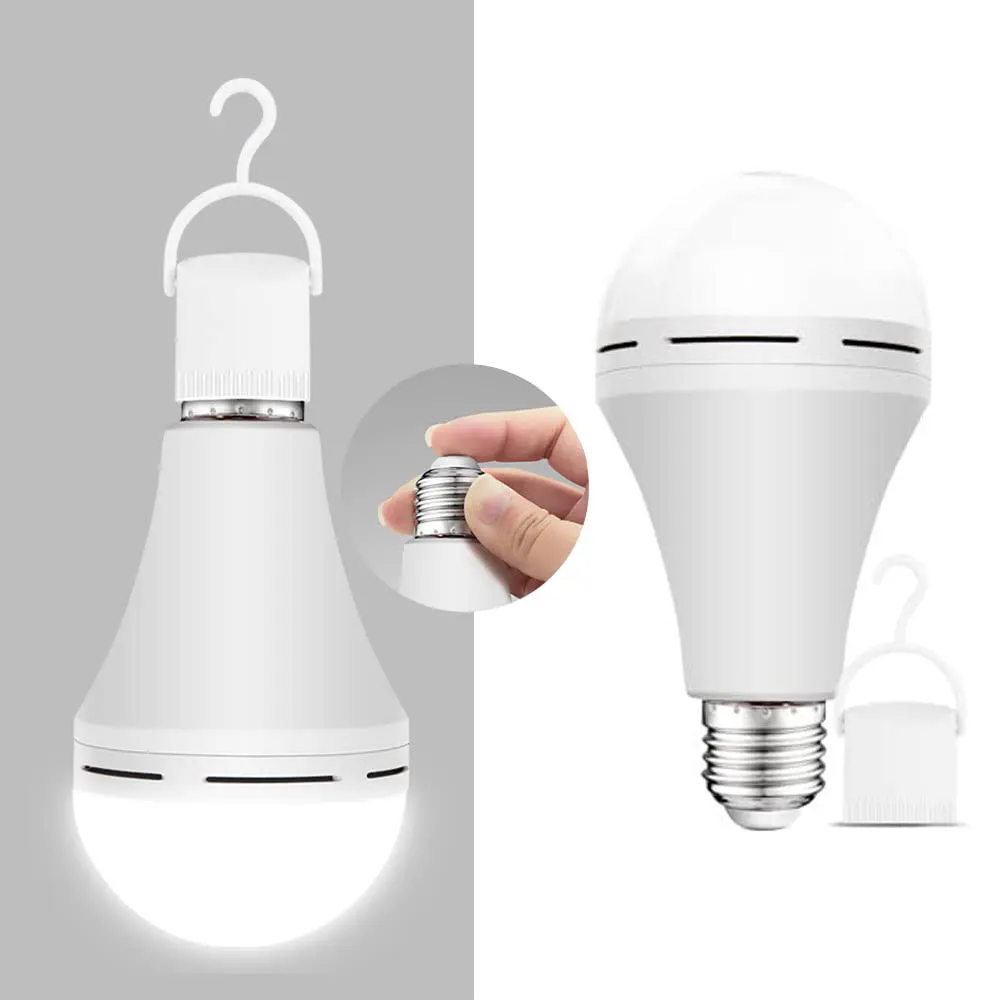 Hot Sale E26 E27 Emergency Lights Bulb Saving Energy 12W 15W Dual Use 1200mah Rechargeable Led Bulb