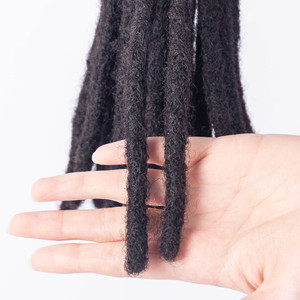 Venta caliente Afro Kinky Human Hair Loc Extensión Ancho (0,3-0,6 cm) Crochet Dreadlock Trenzado de cabello - Product Image 2