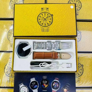 Montre connectée 2 en 1 SportWatch avec deux bracelets, forme ronde, montre intelligente dorée avec bracelet en métal pour <span class=keywords><strong>HuaWei</strong></span> - Product Image 3