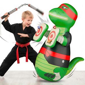 Saco de Boxeo Inflable Divertido para Niños de 49 Pulgadas con Juego de Lanzamiento de Pelotas, Juguete de Entrenamiento para Deportes en Interiores y Exteriores - Product Image 1