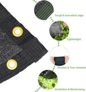 Mklsit <span class=keywords><strong>Malla</strong></span> de <span class=keywords><strong>Sombra</strong></span> HDPE 70% 10x20FT Negra con Ojales de Latón Reforzados para Invernadero, Patio, Gallinero y Plantas de Tomate - Product Image 5
