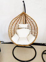 Mobilier d'extérieur balançoires de patio balançoire œuf suspendue cocons chaise avec support en métal chaise suspendue de jardin en rotin et osier d'intérieur