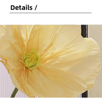 Tanaman Simulasi Poppy Sutra Besar J-075, Dekorasi Hijau Sederhana Bergaya Nordik untuk Ruang Tamu, Bonsai, Latar Belakang Siaran Langsung