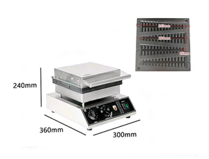 Machine à gaufres professionnelle en pin, revêtement antiadhésif, chauffage électrique 1750W, <span class=keywords><strong>moule</strong></span> sapin de Noël, 4 par lot - Product Image 5