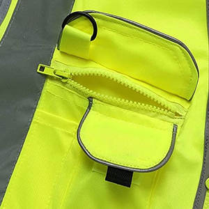 Vêtements de sécurité réfléchissants à taille ajustable avec poches multifonctionnelles, veste de sécurité fluorescente jaune haute visibilité - Product Image 3