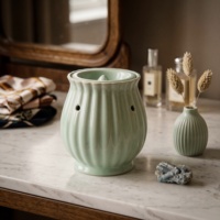 Brûleur d'encens électrique en céramique gaufrée, Lampe chauffe-cire électrique, Chauffe-bougie, Lampe à parfum, Brûleur de cire, Lampe électrique à fondue de cire aromatique