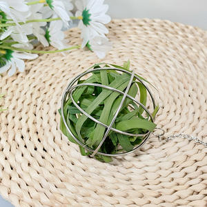 Griglia per foraggio a forma di palla di fieno di coniglio per cavie e cincillà in acciaio inossidabile placcato con sfera di alimentazione per fieno - Product Image 5