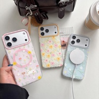 Coque de téléphone magnétique IMD double couche Série Florale pour iPhone 18 Pro Max 17 15 Pro – Nouvelle Housse de Protection Tendance en Promotion