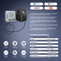 Compteur d'énergie monophasé, moniteur de consommation d'énergie, Zigbee TUYA, application intelligente, télécommande pour une gestion et une surveillance efficaces