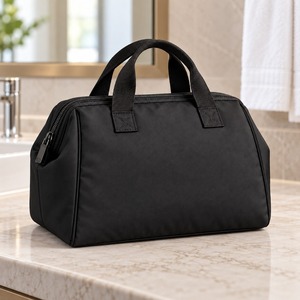 Toiletry Bag Stand <b>Up</b> Wide <b>Opening</b> Doctor Style Travel Cosmetic Bag Padded Nylon 26x16x15cm Custom Logo - Product Image 1