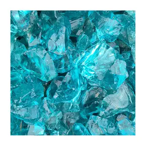 Natuurlijke Slakken Lichtblauw Gekleurde Glas Landscaping Rock Voor Home Decoratie