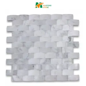 High Quality 3D Mosaic Wall Tile Backsplash Splice Plate Marble 3D Diy Mosaic Peel And Stick 3D Peel And Stick Mosaic Tiles