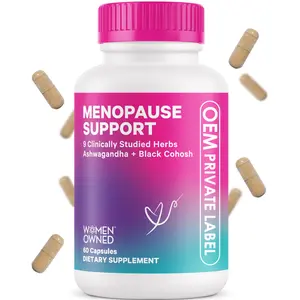 Suplemen Tunisia untuk wanita mendukung peredienopause Flash panas dan kapsul keseimbangan hormon Vegan PMS kapsul pereda kustom