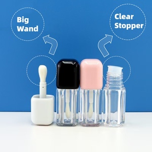 Botellas Cosméticas Vacías de 6 ml con Pincel Grueso, Venta al por Mayor, Tapa Blanca/Rosa/Negra, Tubo Cuadrado para Brillo Labial - Product Image 5