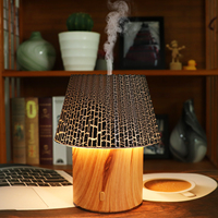 Nouvelle Lampe de Bureau Design Diffuseur d'Arômes Humidificateur avec Abat-jour Plissé Effet Craquelé, Brumiateur Ultrasonique pour Salon et Soin de l'Air Intérieur