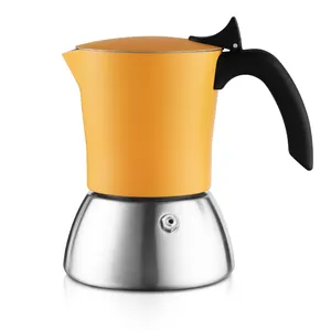 Emode Aluminum and Stainless Steel Moka Pot Coffee Maker Espresso Coffee Moka Pot Italian Style Espresso Coffee Maker