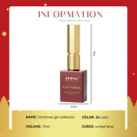 JTING Coffret de vernis gel de Noël 24 couleurs, design personnalisable, collection OEM/ODM, vernis à ongles UV sans HEMA, pour salon de manucure