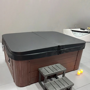 2-6人用ドロップインホットタブガーデン用高級屋外ジェットバス,大きなサイズのバスルームで排水器リラクゼーション体験