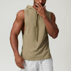 GCWAVE Chaleco informal con capucha de color sólido para hombre Sudadera sin mangas deportiva informal deportiva europea y americana - Product Image 6