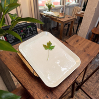 Ecologisch verantwoorde BPA-vrije rechthoekige dienblad van rijstvliesvezels voor restaurants & kamperen, geschikt voor magnetron, bestek & fruit.