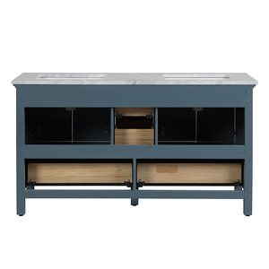 Mueble de Baño de Lujo con Espejo, Estilo Transicional, en Madera Maciza y Contrachapada, Color Azul Antiguo, Resistente al Agua, Hecho en Vietnam - Product Image 5