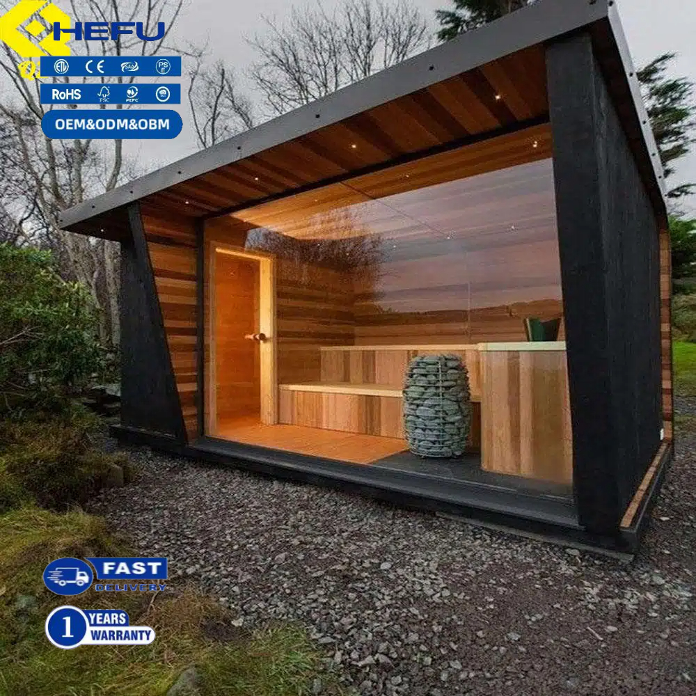New Arrival Modern Design Wood Fired Infared Outdoor Wooden Burning Barrel Sauna for 2 Hot Sale in Bedroom Application