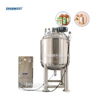 Cuve de mélange mobile avec agitateur PLC - pour la cuisson, le chauffage, le refroidissement et le mélange de la mayonnaise, des sauces et du shampoing