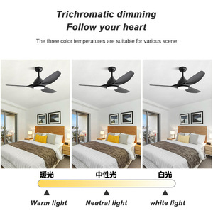 Ceiling Fan Light 52 Inch Led Flush Mount Fixed Blade For Living Room Bedroom - Product Image 5