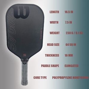 Pala de Pickleball de Fibra de Carbono Cruda de Alto Rendimiento, Superficie Rugosa, Mango Largo, <span class=keywords><strong>Wilson</strong></span> Blaze Tour 16 - Product Image 2