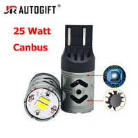 Ampoule LED T20 CSPChip 25W Canbus 1157 1156 7440 7443 T25 Lampe à commutation pour feux de freinage de voiture BA15S BAY15D P21W Ampoule de recul automatique