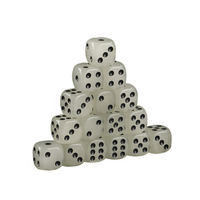 Dés à six faces en acrylique personnalisés, en gros, polyédriques, 14 mm, coins arrondis, points lumineux noirs, pour les jeux de divertissement en bar et KTV