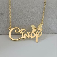 Collar con Nombre Personalizado, Bonito y Moderno, con Placa de Acero Inoxidable, para Unisex, Mujeres, DIY, Día de San Valentín