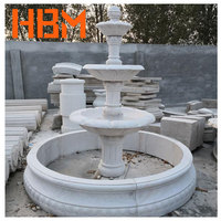 Fontaine d'eau de jardin extérieure HBMHOME en marbre blanc, design moderne, résistante au feu, écologique, en vente