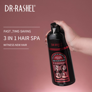 DR RASHEL Colágeno y aceite <span class=keywords><strong>de</strong></span> argán <span class=keywords><strong>Vino</strong></span> Tinto Fast Black Ealily Dye Fortalece el <span class=keywords><strong>color</strong></span> del <span class=keywords><strong>cabello</strong></span> Champú - Product Image 6