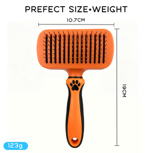 Nouvelle arrivée : peigne auto-nettoyant en acier inoxydable pour chien et chat, brosse de toilettage pour animaux de compagnie, pour enlever les poils de chien - Product Image 3