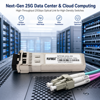 Modul Transceiver Optik 25G SFP28 SR untuk Pusat Data, Uplink Server Top of Rack, Leaf Spine, Penyimpanan HPC, dan Jaringan Link