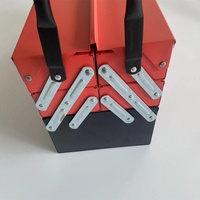 Boîte à outils métallique portable à double ouverture, 3 niveaux, en acier, pour électricien et plombier professionnels