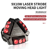 Projecteur laser mobile Spider 9x10W avec faisceau 4-en-1 et contrôle DMX pour la vente en gros