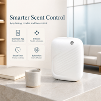 Diffuseur d'arômes intelligent pour centre de bien-être 400 ml, machine à parfum Bluetooth avec application, interrupteur ventilateur et minuterie, 500-1000 m³, 5 modes, verrouillage par clé