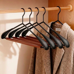 Beechwood And Wrought Iron Clothes Hanger Wide Shoulder Anti Slip No Trace For Coat Wardrobe Home Use - Product Image 1